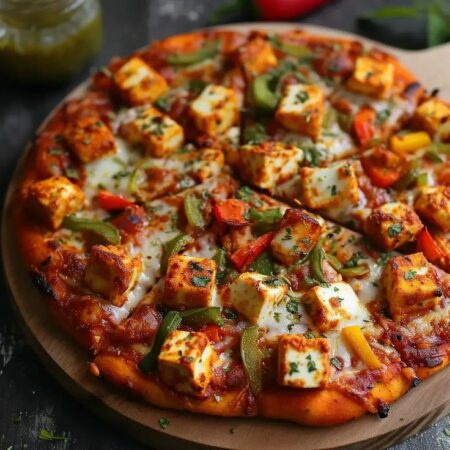 Indian Paneer Pizza